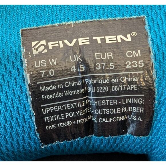 Adidas Five Ten Freerider Mountain Biking Shoes Womens 7 Grey Blue Flat Pedal - Picture 3 of 11